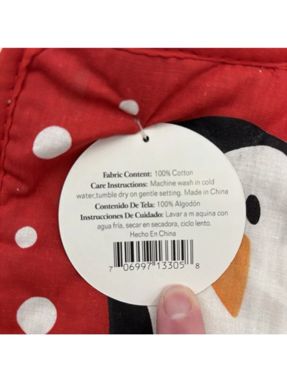 Winter Penguin Pot Holder Square Red White Black Christmas Holiday Decor Hanging